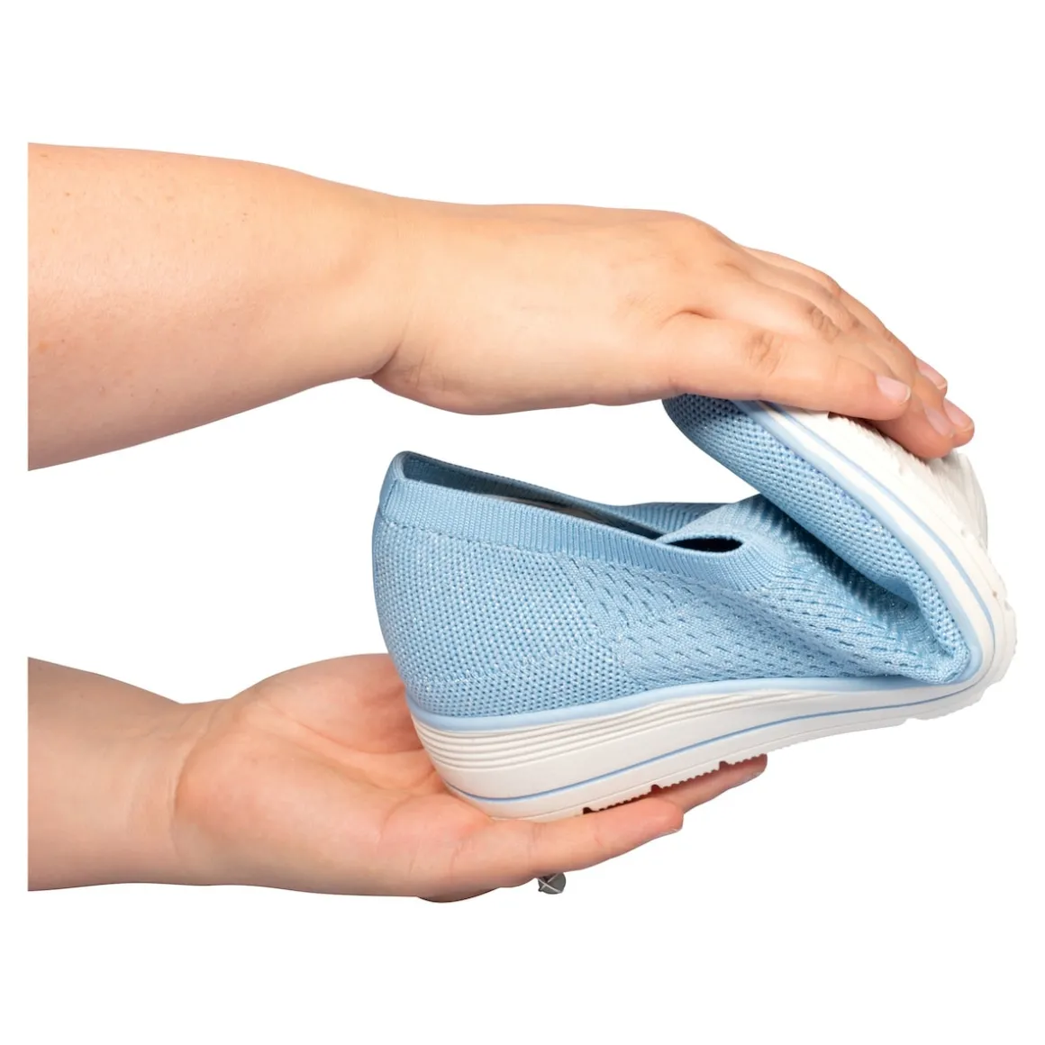 Slipper mit Keilabsatz „Federleicht“ blau