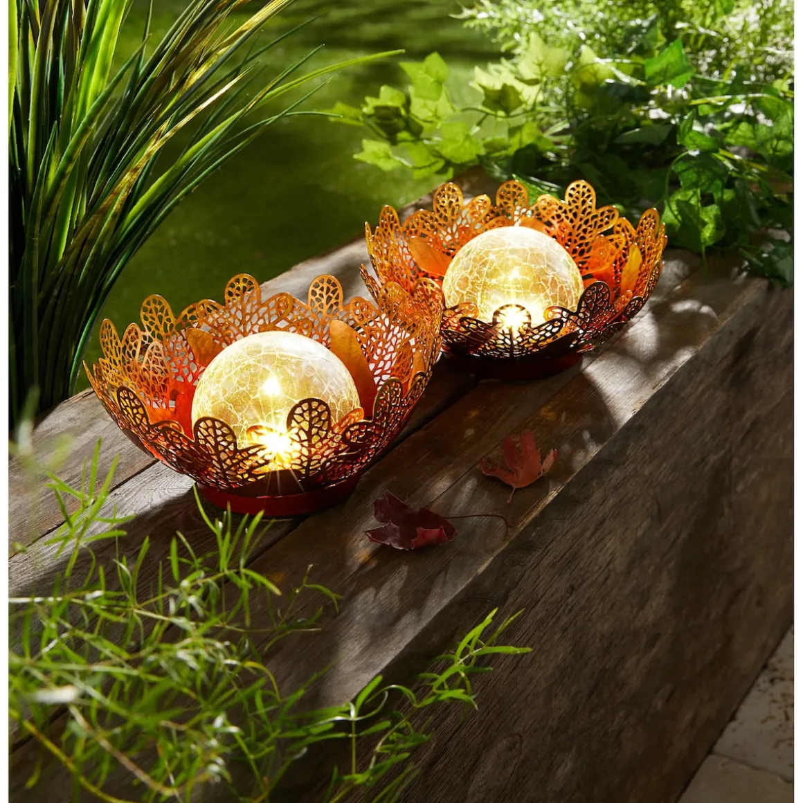 Solar-Gartenstecker 2 in 1 "Eichenblatt"