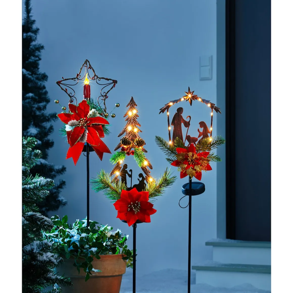 Solar-Gartenstecker Krippe