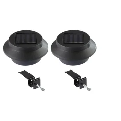 Solar-LED-Dachrinnenleuchte „Schwarz“, 2 Stück