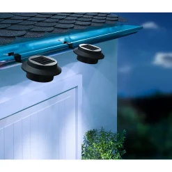 Solar-LED-Dachrinnenleuchte „Schwarz“, 2 Stück
