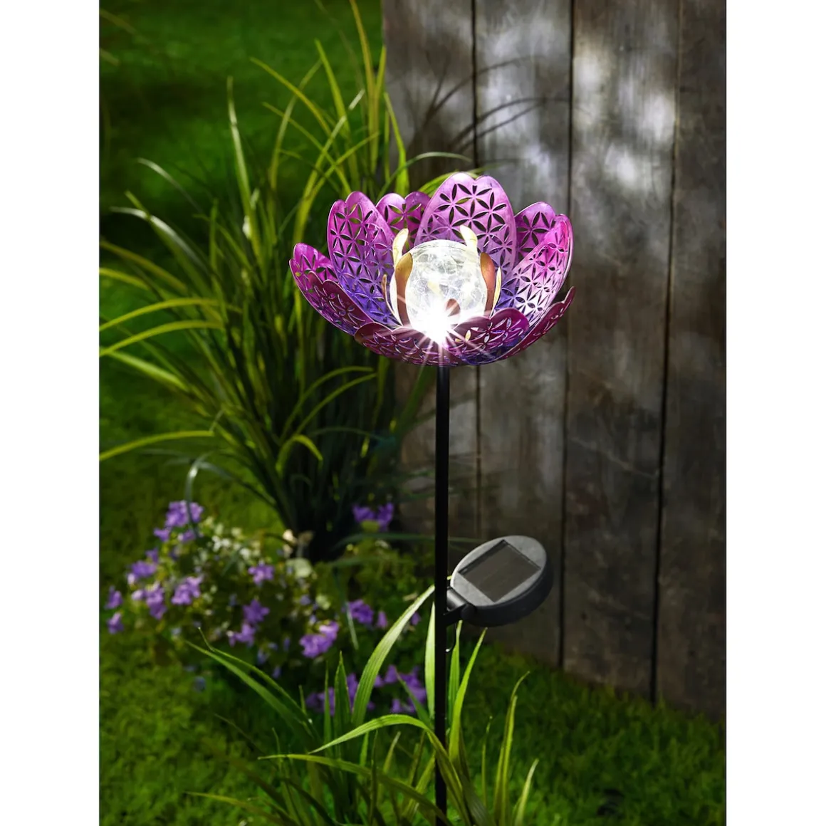 Solar-LED-Gartenstecker „Lotusblume“