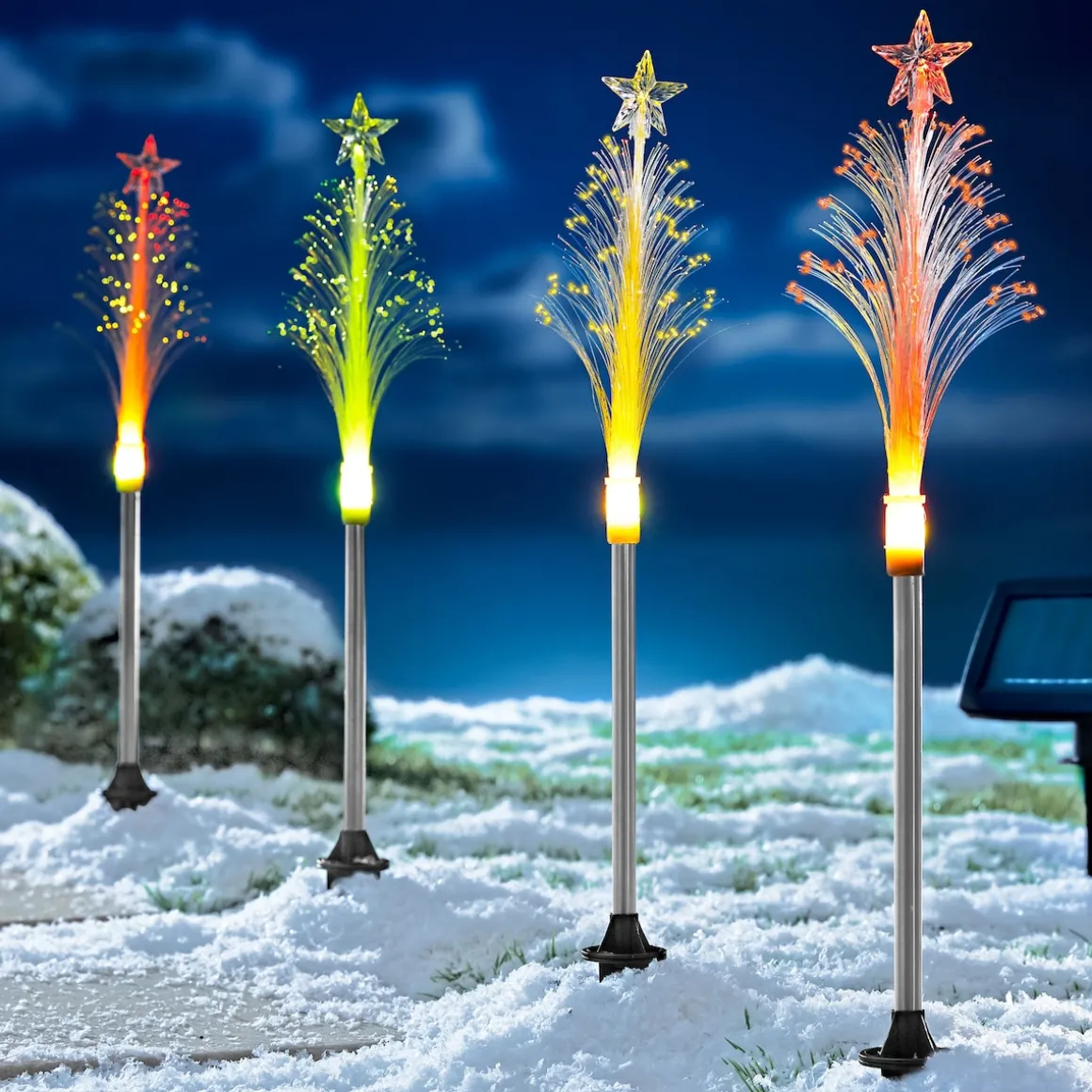 Solar-LED-Gartenstecker "Tannenbäume", 4 Stück