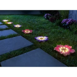 Solar-LED-Leuchte „Flowers“ lila