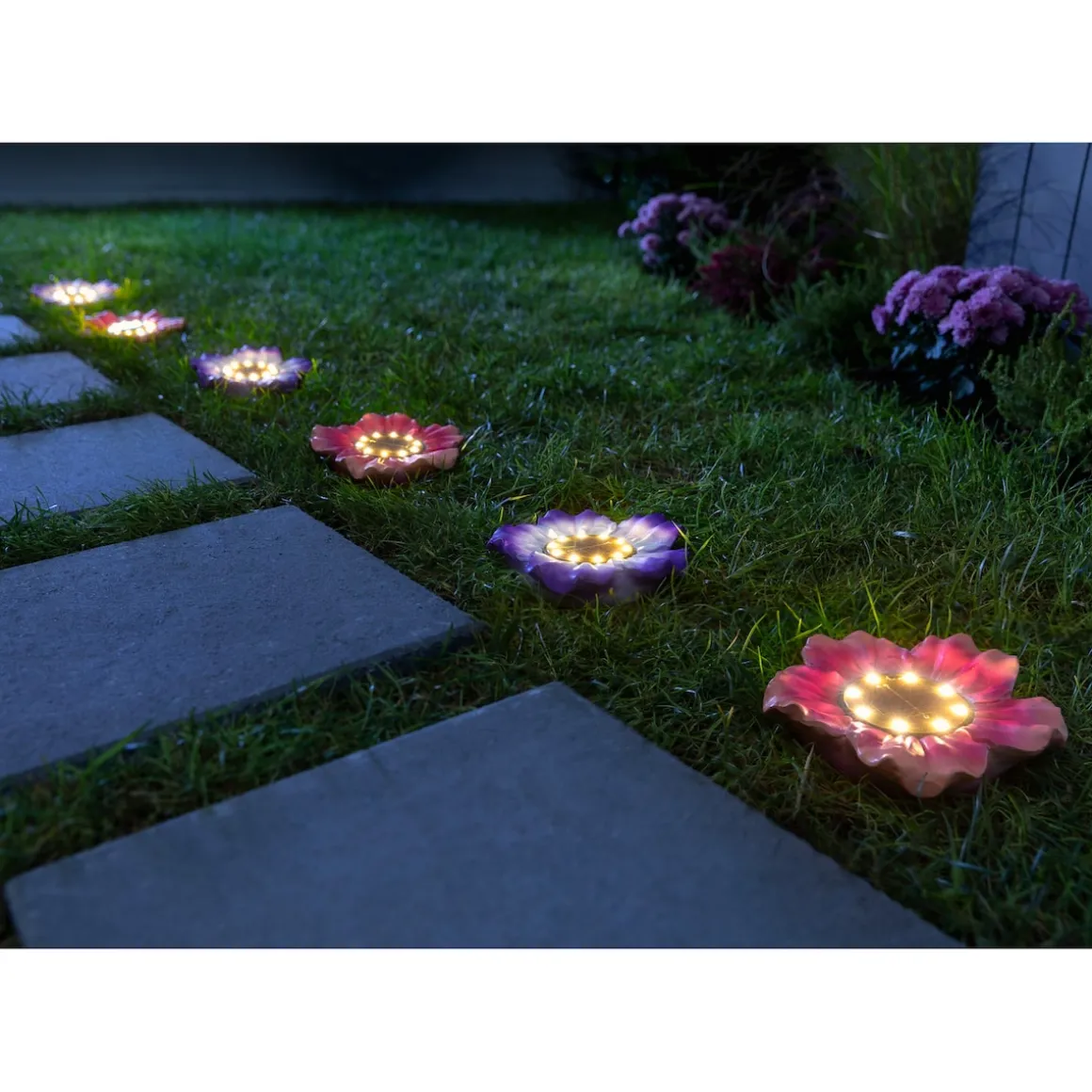 Solar-LED-Leuchte „Flowers“ lila
