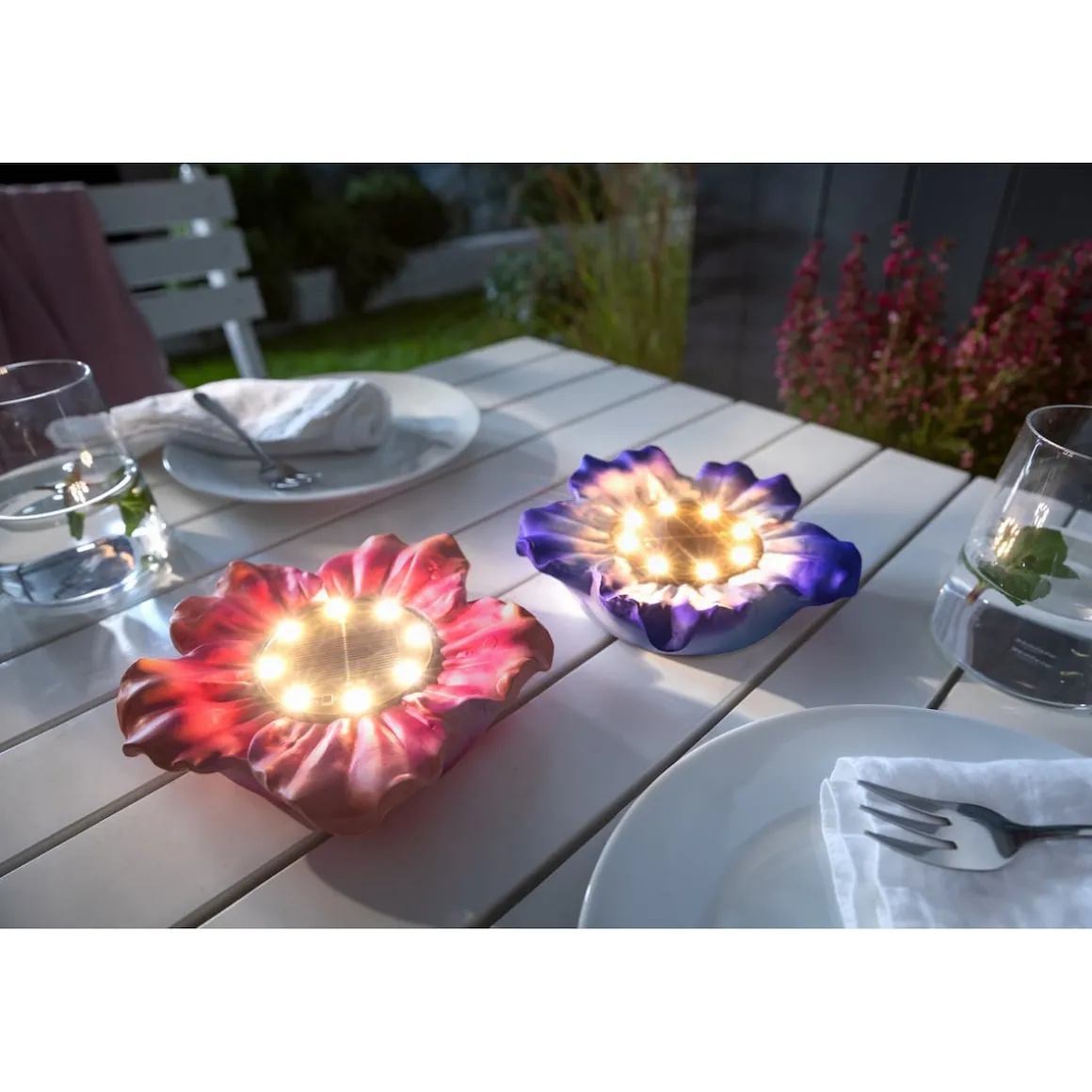 Solar-LED-Leuchte „Flowers“ lila