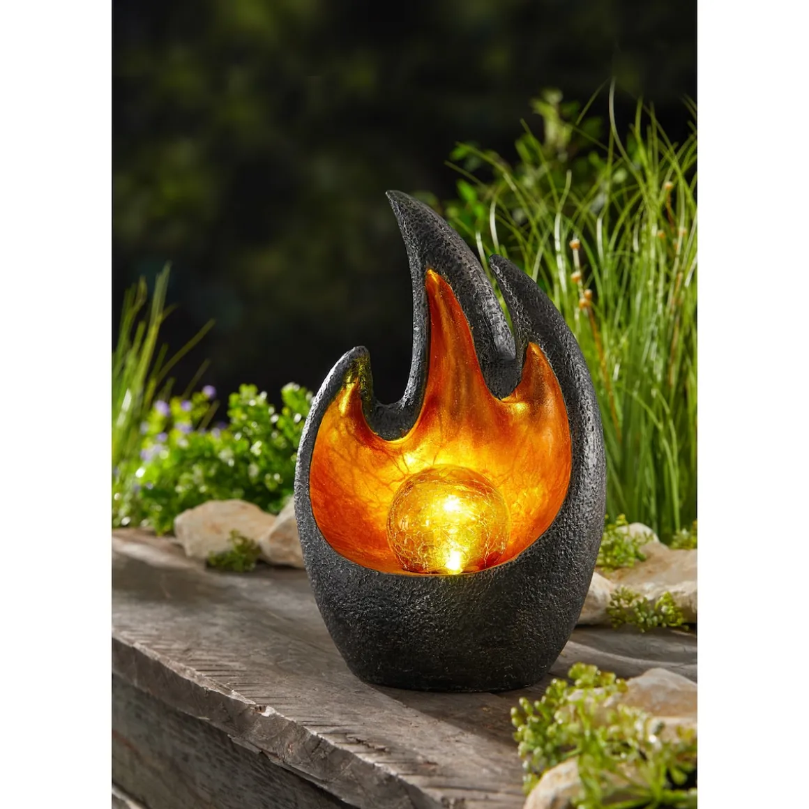 Solarleuchte Feuerstelle