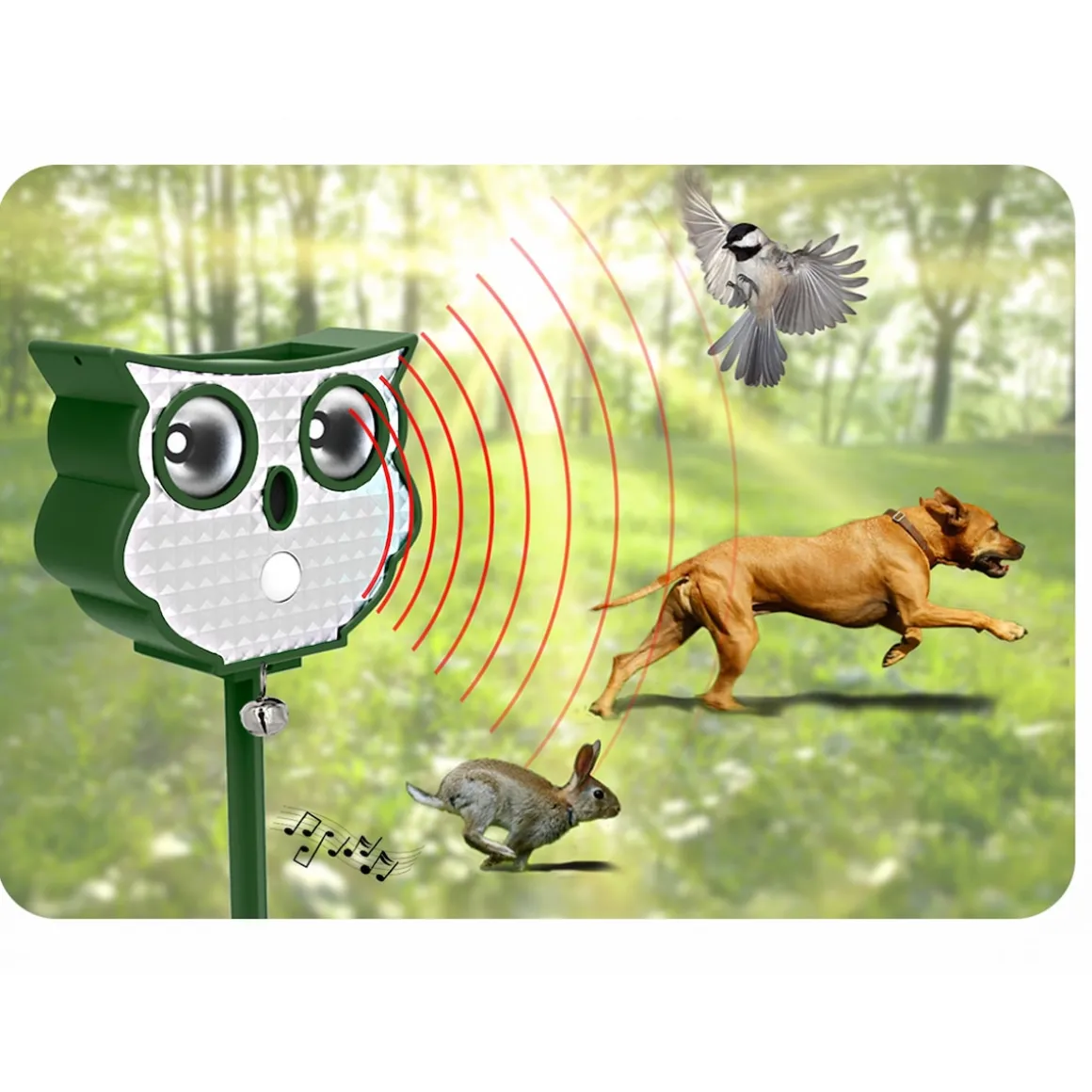 Solar-Ultraschall-Tierschreck "Eule"