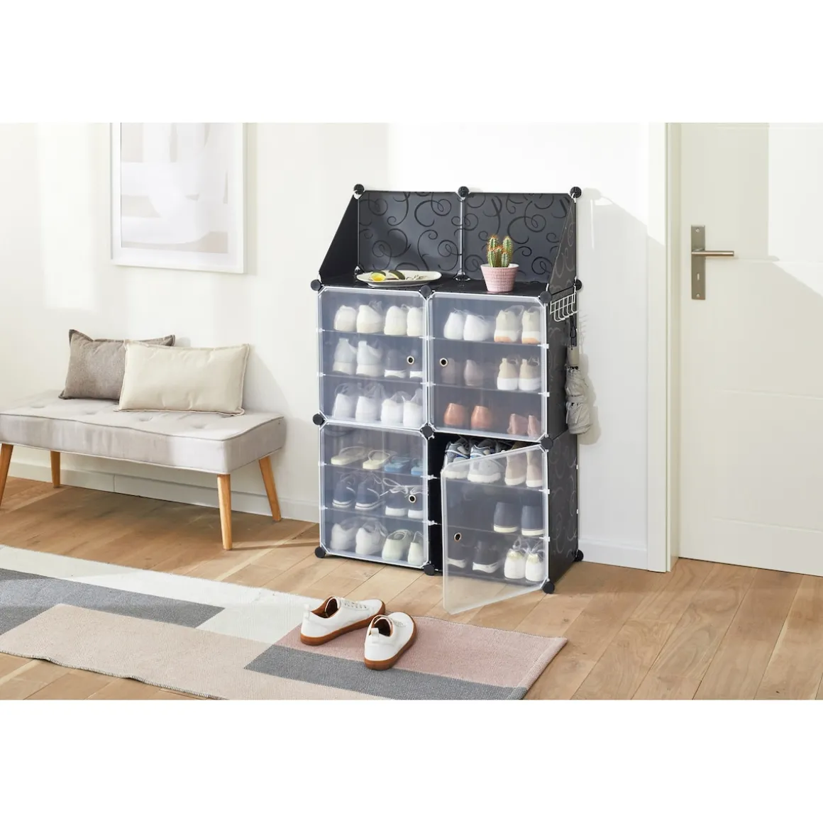 Steckbarer Schuhschrank mit Ablage „Trend“