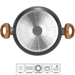 STONELINE Back to Nature Servierpfanne 24 cm | Holzoptik