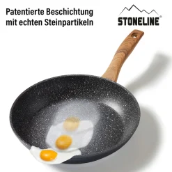 STONELINE Bratpfanne 28 cm | ohne Deckel - Holzoptik
