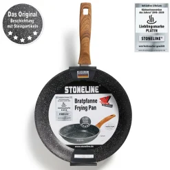 STONELINE Bratpfanne 28 cm | ohne Deckel - Holzoptik