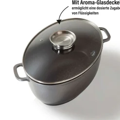 STONELINE Bräter Schmortopf Oval 39x26 cm | mit Deckel