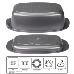 STONELINE Bräter und Back Set 5-teilig 39x22 cm | mit Deckeln