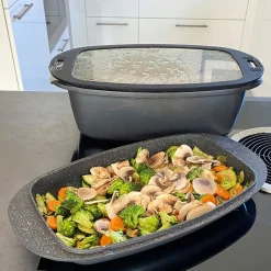 STONELINE Bräter und Back Set 5-teilig 39x22 cm | mit Deckeln