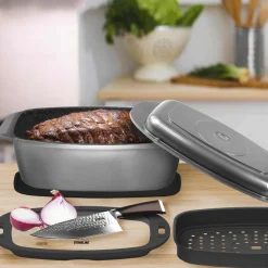 STONELINE Bräter und Back Set 5-teilig 39x22 cm | mit Deckeln