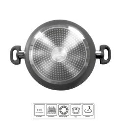 STONELINE CERAMIC Keramik Servierpfanne 24 cm | mit Deckel