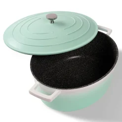 STONELINE Cocotte Bräter Oval 32x25 cm Mint | mit Deckel