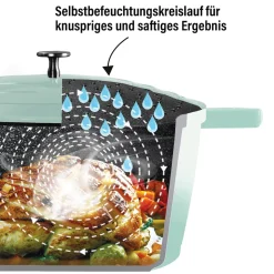 STONELINE Cocotte Bräter Oval 32x25 cm Mint | mit Deckel