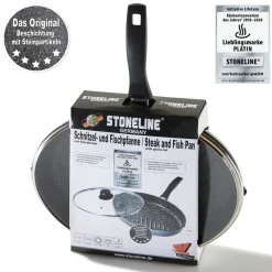 STONELINE Fisch- und Schnitzelpfanne Oval 35x24 cm | mit Deckel