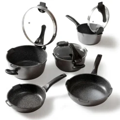 STONELINE FUTURE Kochgeschirr-Set 8-teilig 18/20/24 | mit Deckeln