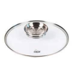 STONELINE Glasdeckel 24 cm mit Aroma-Deckel | Edelstahl