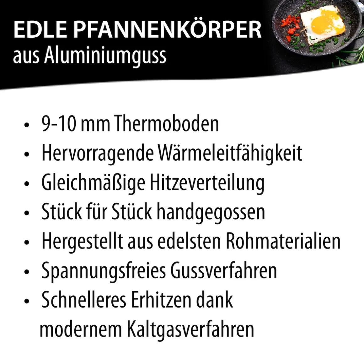 STONELINE Made in Germany Wokpfanne 32 cm mit abnehmbarem Griff | ohne Deckel - Schwarz