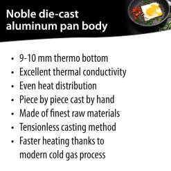 STONELINE Made in Germany Wokpfanne 32 cm mit abnehmbarem Griff | ohne Deckel - Schwarz