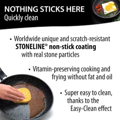 STONELINE Made in Germany Wokpfanne 32 cm mit abnehmbarem Griff | ohne Deckel - Schwarz