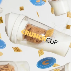 STONELINE Original CrunchCup Tragbarer Müslibecher To Go 260 + 250 ml | Weiß