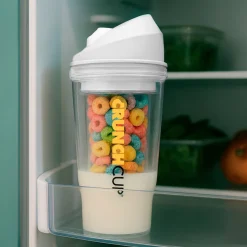 STONELINE Original CrunchCup Tragbarer Müslibecher To Go 260 + 250 ml | Weiß