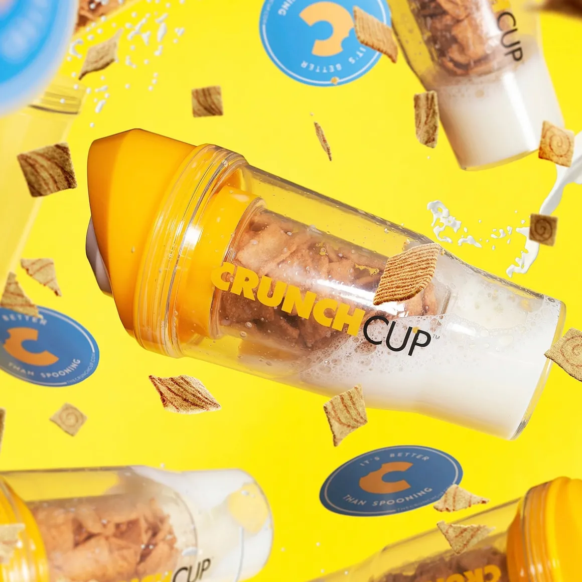 STONELINE Original CrunchCup Tragbarer Müslibecher To Go 260 + 250 ml | Gelb