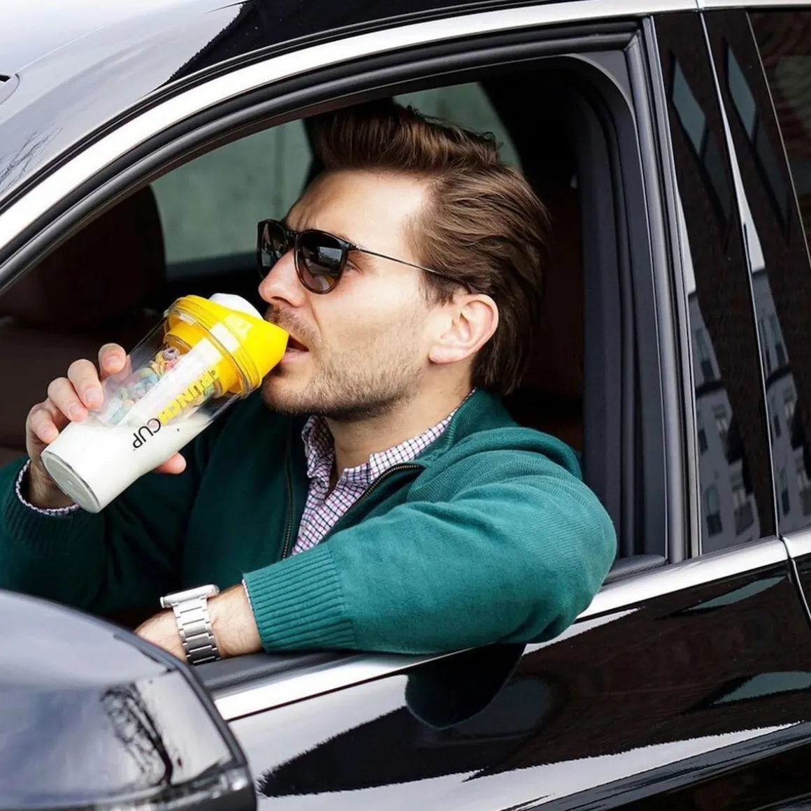 STONELINE Original CrunchCup Tragbarer Müslibecher To Go 260 + 250 ml | Gelb