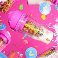 STONELINE Original CrunchCup Tragbarer Müslibecher To Go 260 + 250 ml | Pink