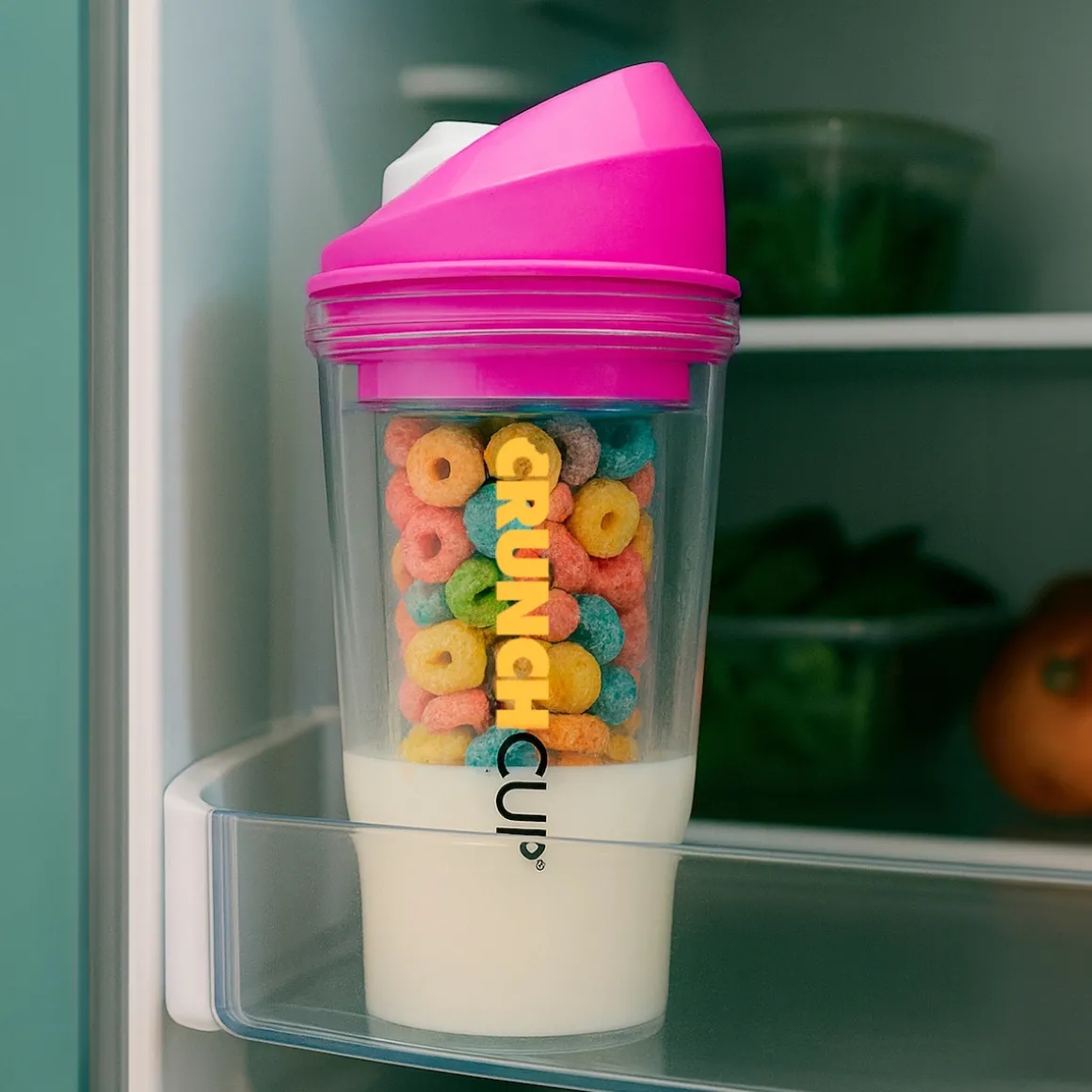 STONELINE Original CrunchCup Tragbarer Müslibecher To Go 260 + 250 ml | Pink