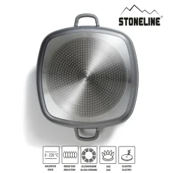 STONELINE Servierpfanne Eckig 32 cm | mit Deckel