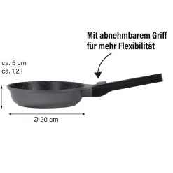 STONELINE SMART Bratpfanne 20 cm mit abnehmbarem Griff - Grau