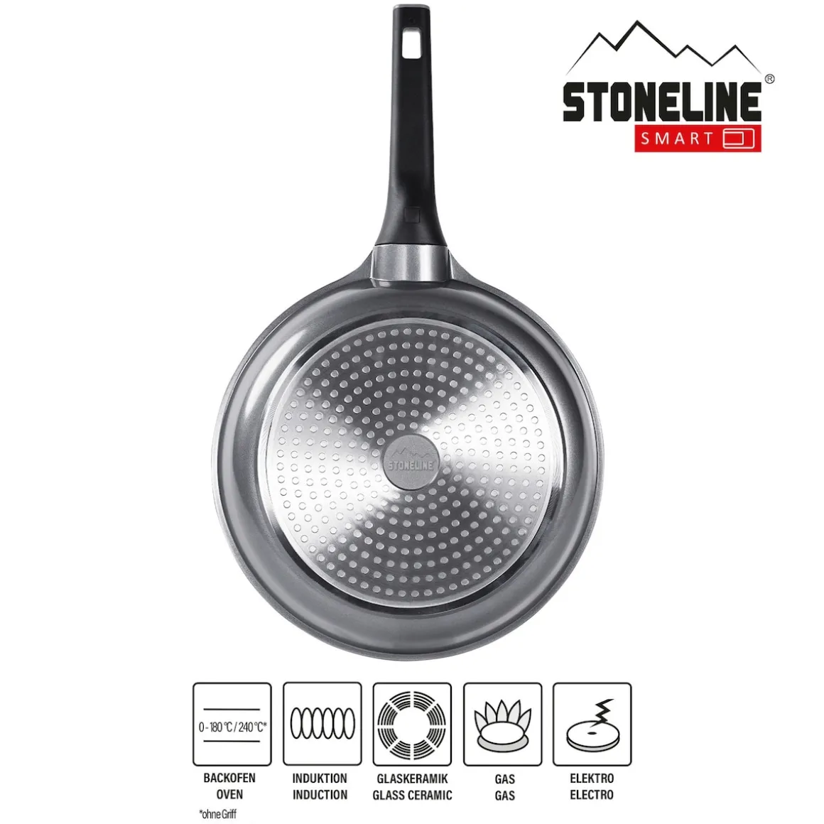 STONELINE SMART Bratpfannn 28 cm mit abnehmbarem Griff - Grau