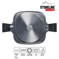 STONELINE SMART Servierpfanne Eckig 24 cm | mit Deckel