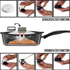 STONELINE SMELL WELL FUTURE Glasdeckel 32 cm mit SMELL WELL Funktion | Schwarz