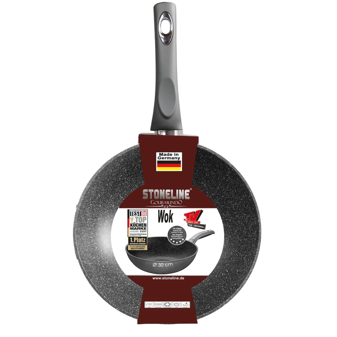 STONELINE Wok 30 cm | Grau