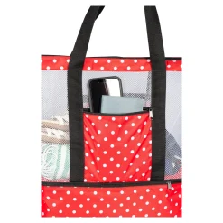 Strand- und Kühltasche "2 in 1" rot/schwarz