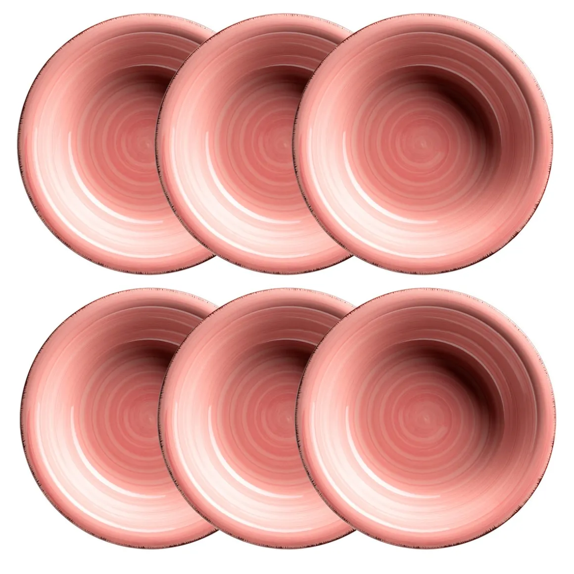 Suppenteller-Set, Steingut LUMACA Koralle