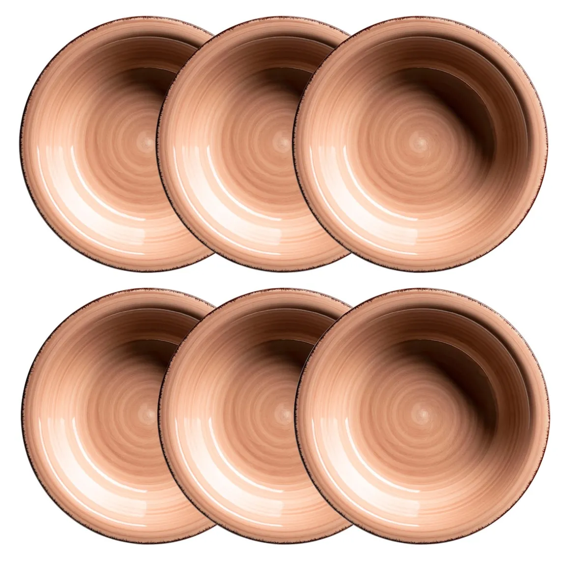 Suppenteller-Set, Steingut LUMACA Koralle