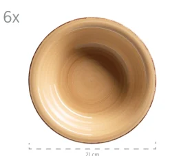 Suppenteller-Set, Steingut LUMACA Koralle