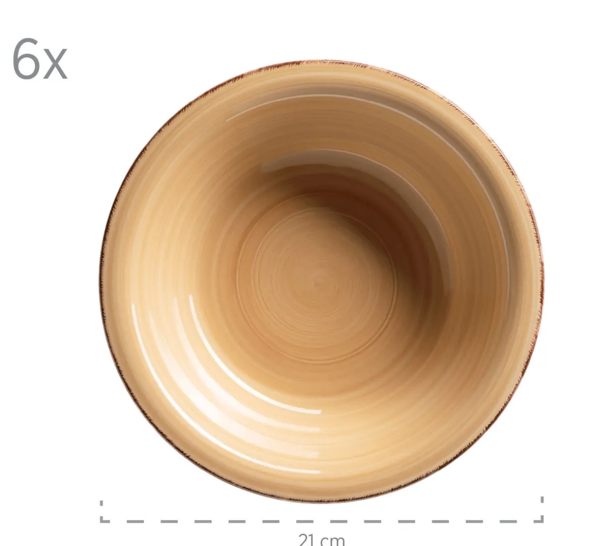 Suppenteller-Set, Steingut LUMACA Koralle