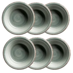 Suppenteller-Set, Steingut LUMACA Grau