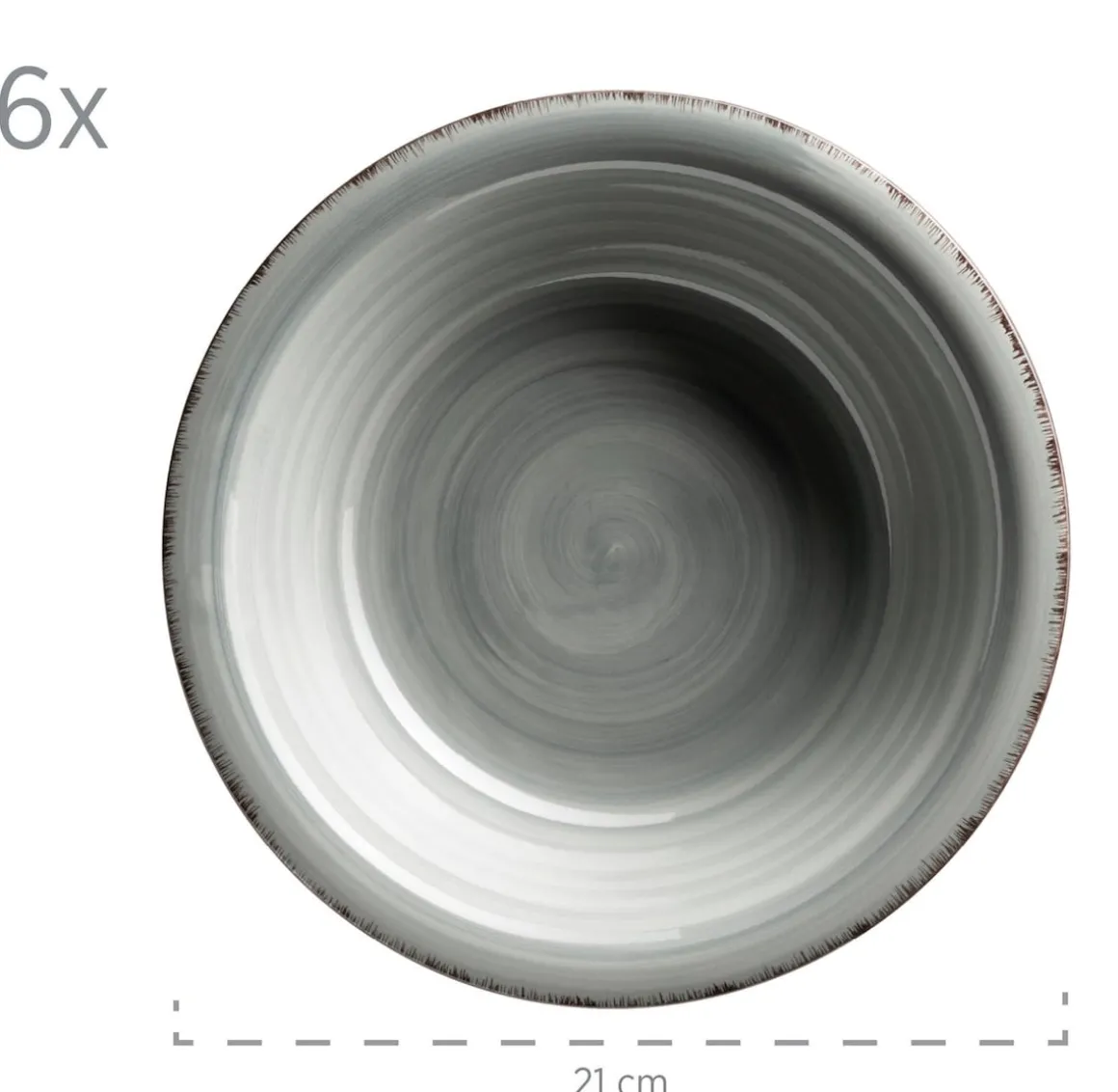 Suppenteller-Set, Steingut LUMACA Grau