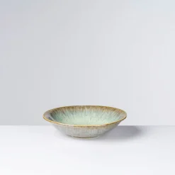 Suppenteller-Set, Steinzeug Flussufer blau, grün, braun