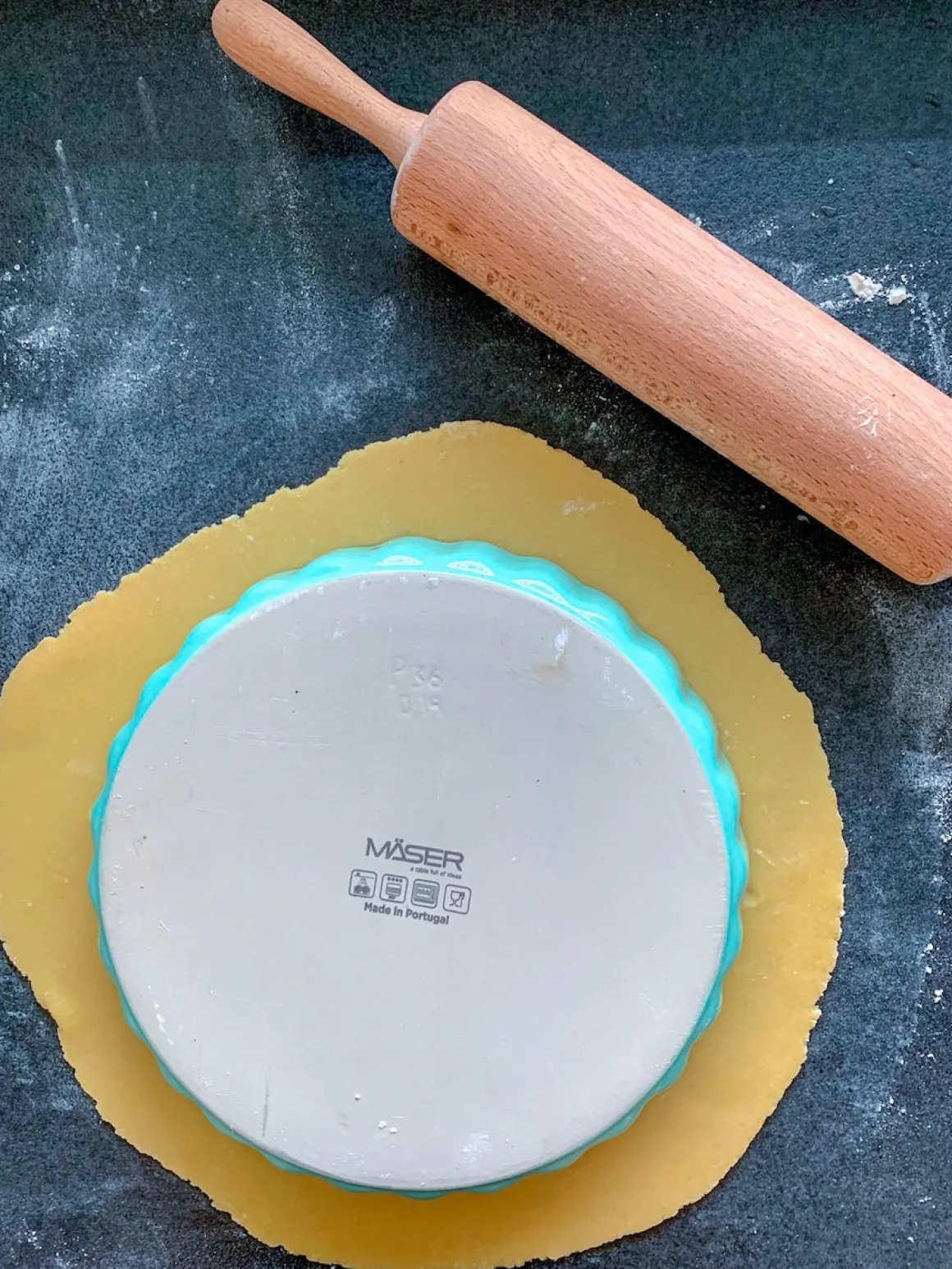 Tarteform 27 cm, Keramik KITCHEN TIME Blau